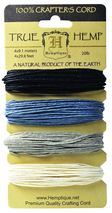 Hemptique Hemp Cord Set, 20 lb., Onyx