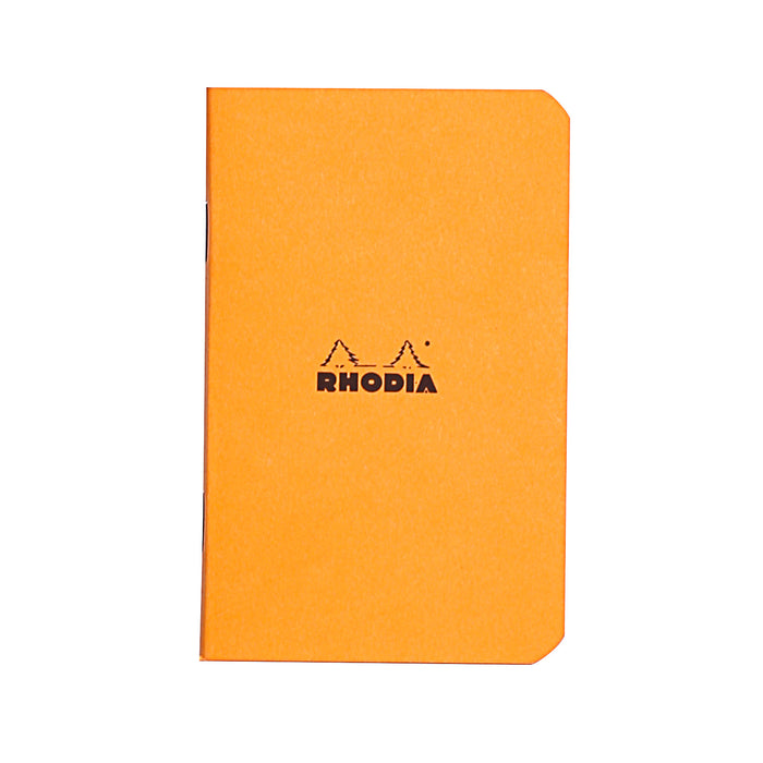 Rhodia Side Stapled Notebook, Graph, 3" x 4.75", Orange