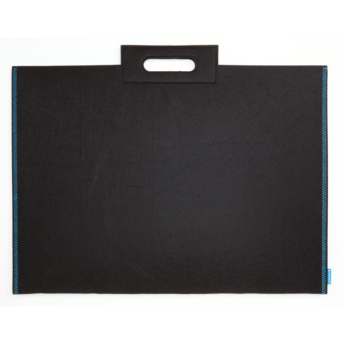 Itoya Profolio Midtown Bag, 19" x 26", Black/Blue