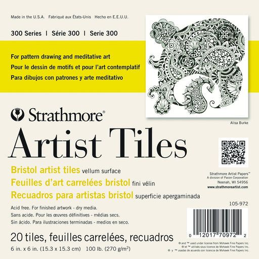 Strathmore Artist Tiles, 6" x 6", Bristol Vellum