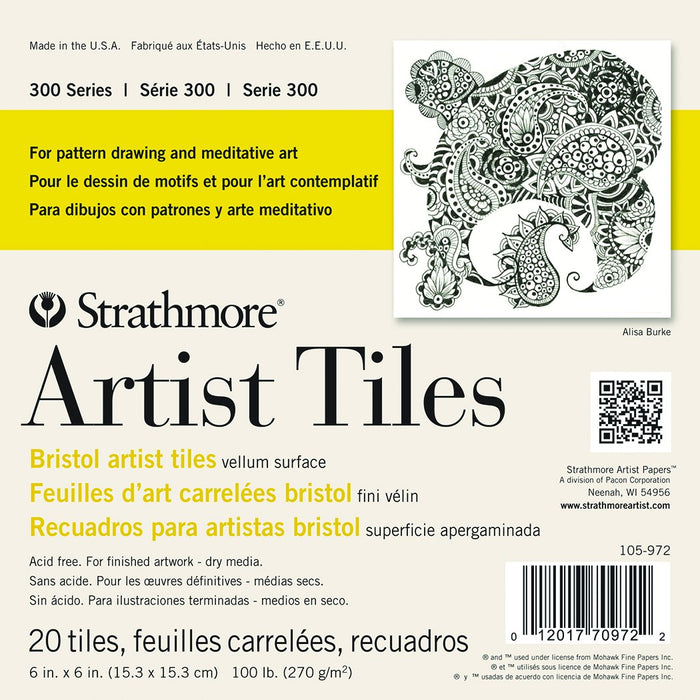 Strathmore Artist Tiles, 6" x 6", Bristol Vellum