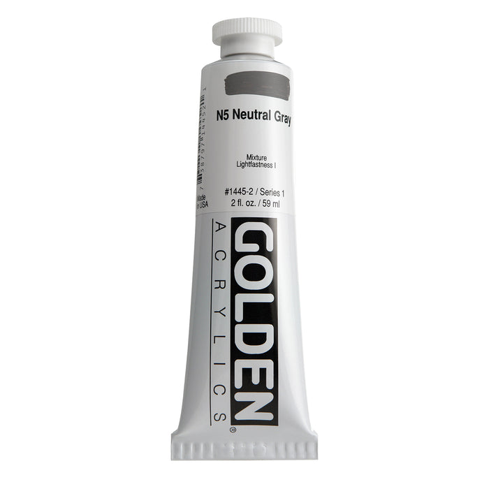 Golden Heavy Body Acrylic, 2 oz., Neutral Grey N5