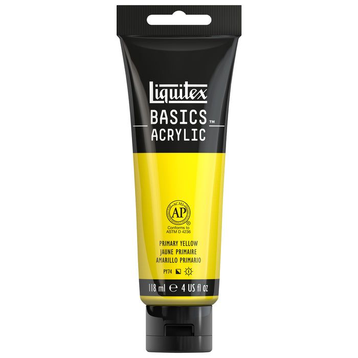 Liquitex BASICS Acrylic Color, 4 oz. Tube, Primary Yellow