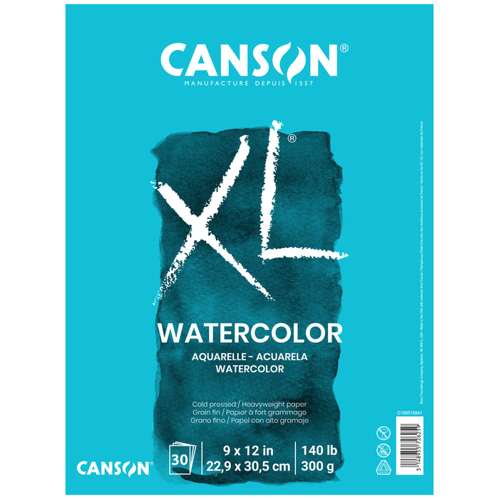 Canson XL Watercolor Pad, 30 Sheets, 9" x 12"