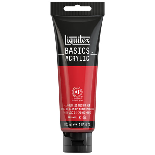 Liquitex BASICS Acrylic Color, 4 oz. Tube, Cadmium Red Medium