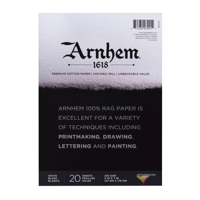 Speedball Arnhem 1618 Paper Pad, 5" x 7", 20 Sheets/Pad