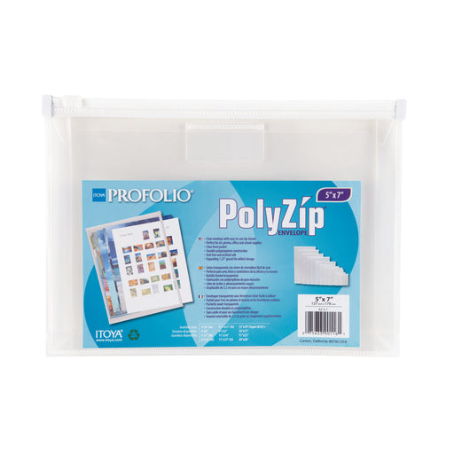 Itoya Art ProFolio PolyZip Envelope, 5" x 7"