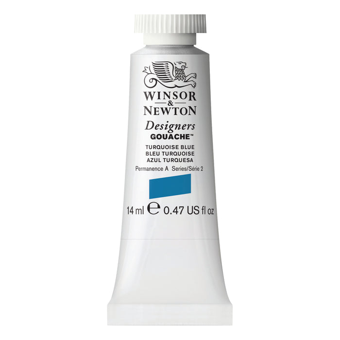 Winsor & Newton Designers Gouache Color, 14ml, Turquoise Blue