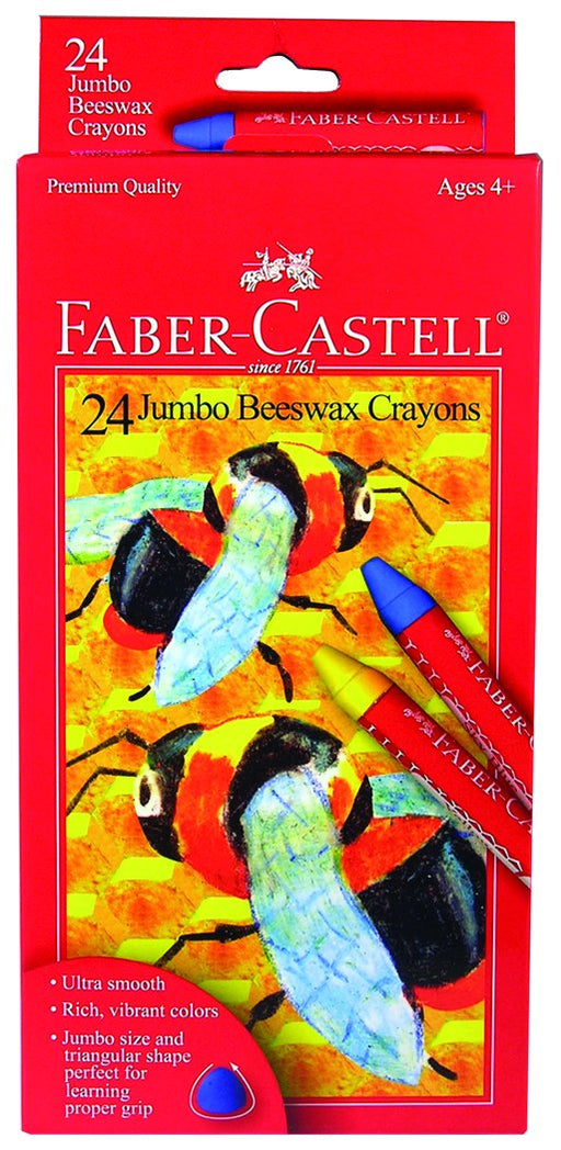 Faber-Castell Jumbo Beeswax Crayon Set, 24-Colors