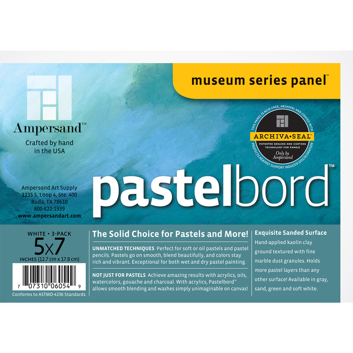 Ampersand Art Pastelbord, 5" x 7", White, 3/Pkg.