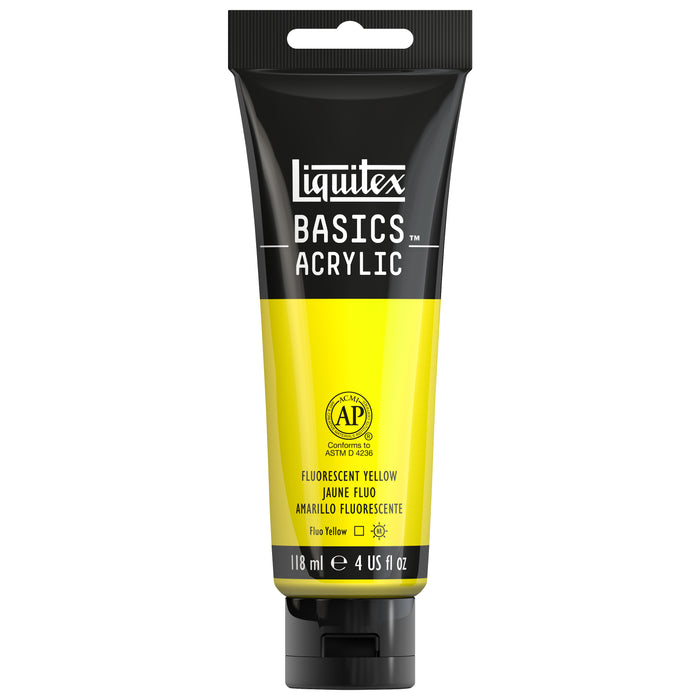 Liquitex BASICS Acrylic Color, 4 oz. Tube, Fluorescent Yellow