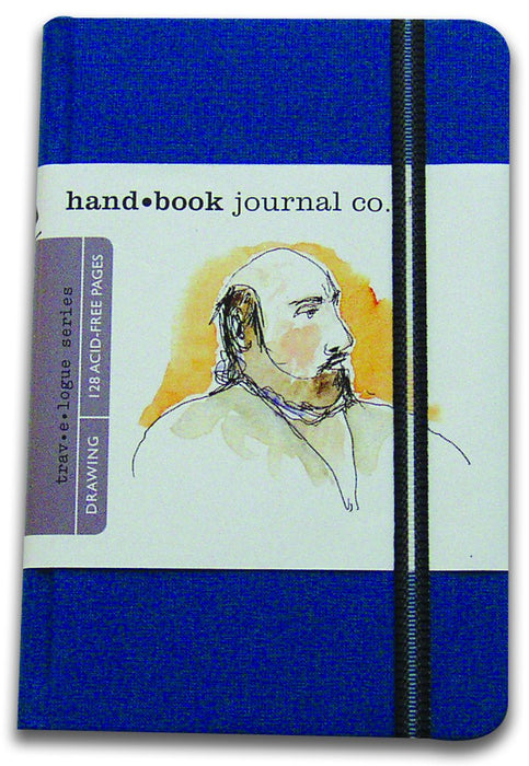 Global Art Handbook Travelogue Artist Journal, Pocket Portrait, 3.5" x 5.5", Ultramarine Blue