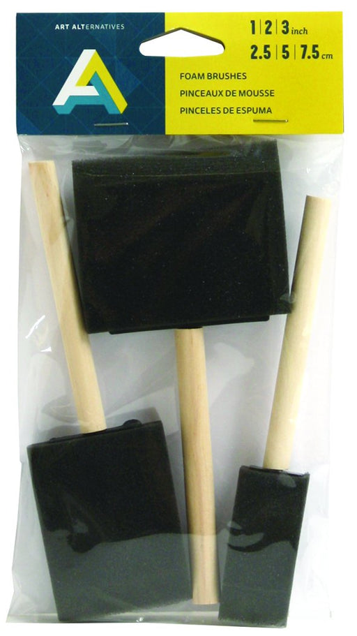 Art Alternatives Foam Brush Set, 3 Brushes