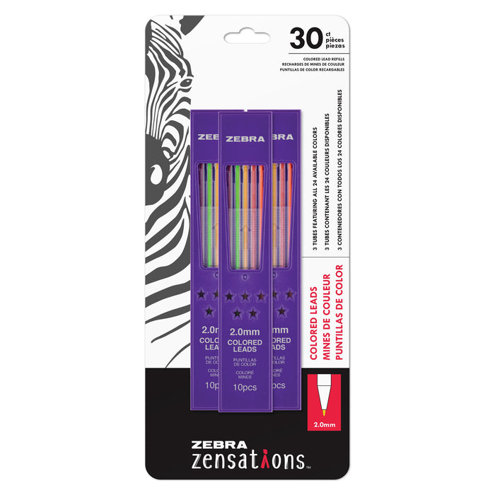 Zebra Zensations Colored Mechanical Lead Refills, 3/Pkg.