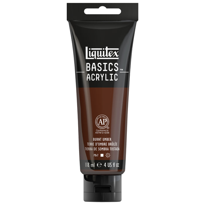 Liquitex BASICS Acrylic Color, 4 oz. Tube, Burnt Umber