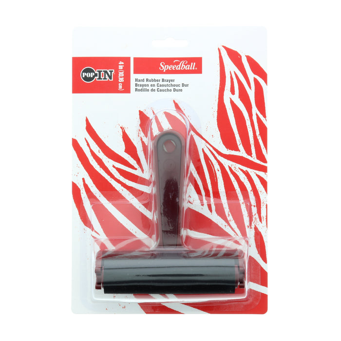 Speedball 4" Brayer with Pop-In Roller, Hard Rubber