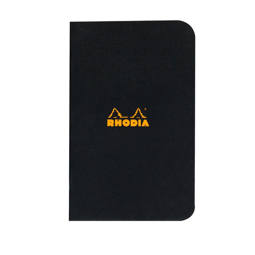 Rhodia Side Stapled Notebook, Graph, 3" x 4.75", Black