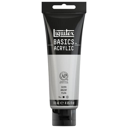 Liquitex BASICS Acrylic Color, 4 oz. Tube, Iridescent Silver