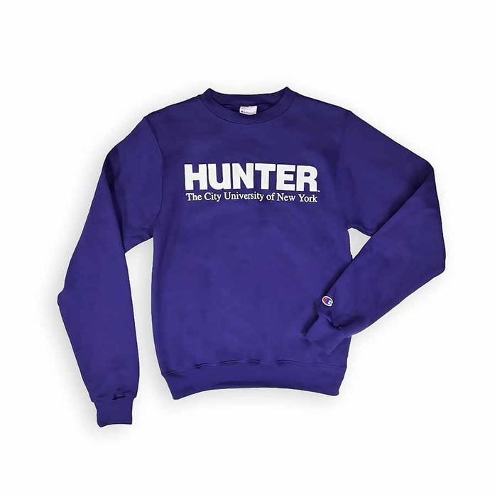 Champion Purple Fleece Crew w/Hunter Logo