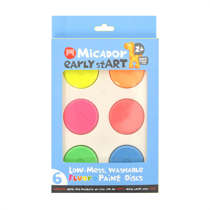 Micador early stART Low-Mess Washable Paint Disc Set, Fluorescent