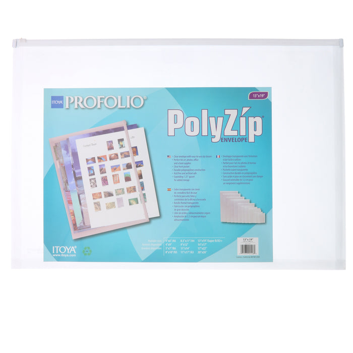 Itoya Art ProFolio PolyZip Envelope, 13" x 19"