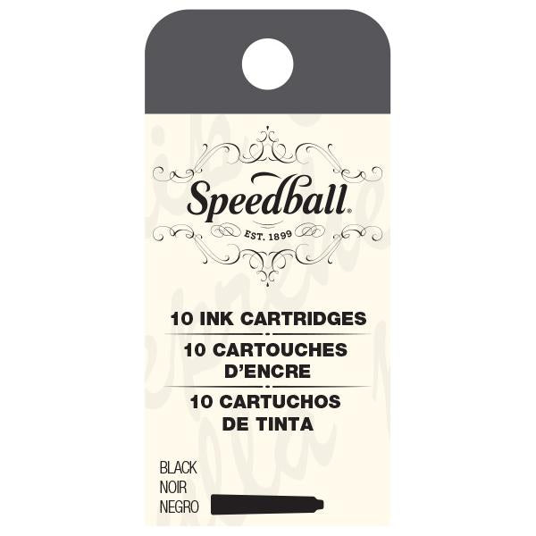 Speedball Calligraphy Fountain Pen Ink Cartridges, Black, 10/Pkg.