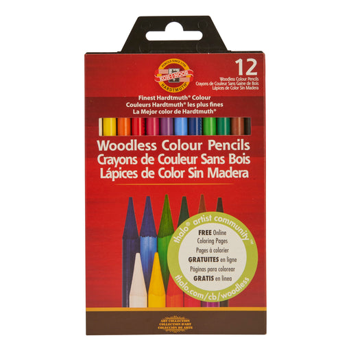 Koh-I-Noor Progresso Woodless Colored Pencil Set, 12-Colors