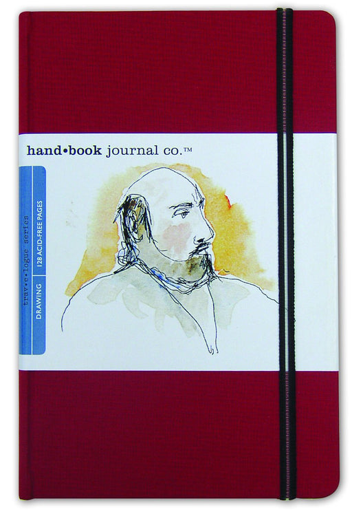 Global Art Handbook Travelogue Artist Journal, Pocket Portrait, 3.5" x 5.5", Vermilion Red