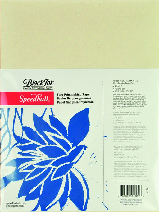 Speedball Unbleached Mulberry Block Printing Paper