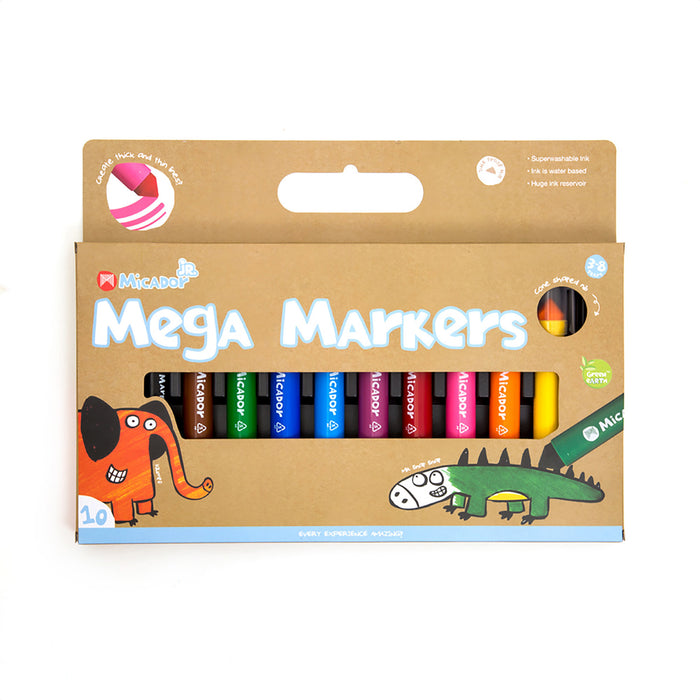 Micador Jr. Mega Markers, 10-Colors