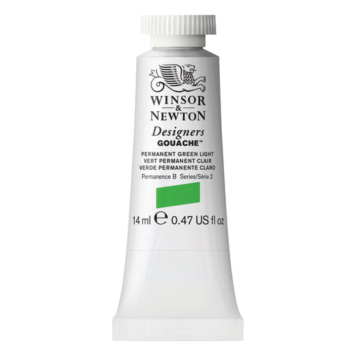 Winsor & Newton Designers Gouache Color, 14ml, Permanent Green Light