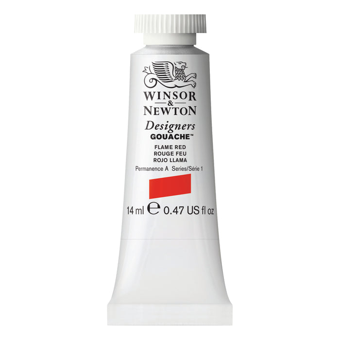 Winsor & Newton Designers Gouache Color, 14ml, Flame Red