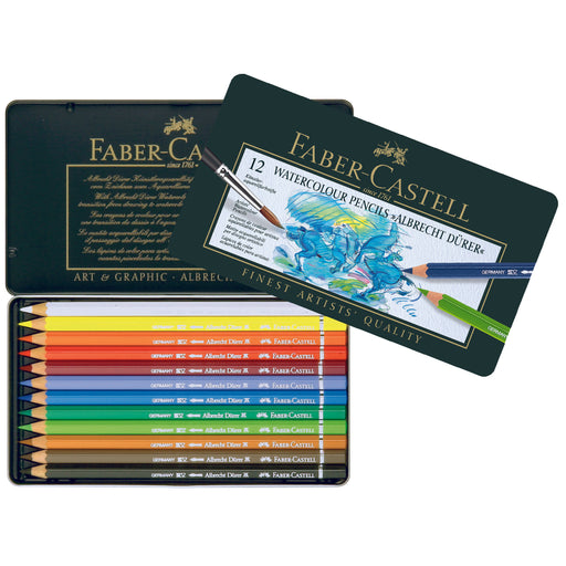 Faber-Castell Albrecht Durer Watercolor Pencil Tin Set, 12-Colors