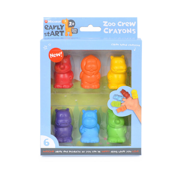 Micador early stART Zoo Crew Crayons, 6/Pkg.