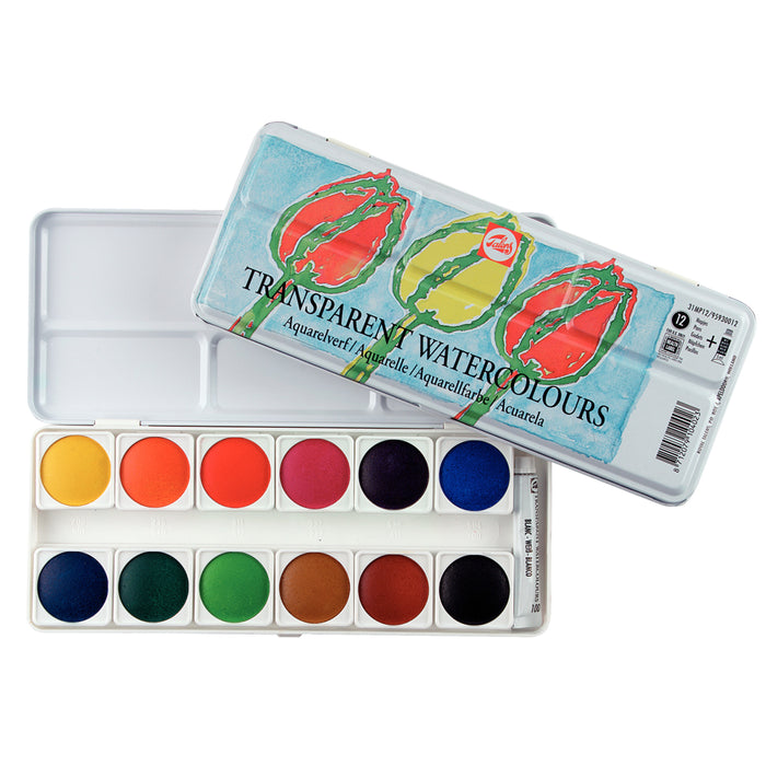 Talens Transparent Watercolor Set, 12-Pans