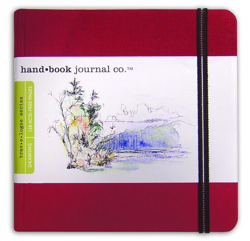 Global Art Handbook Travelogue Artist Journal, 5.5" x 5.5", Vermilion Red