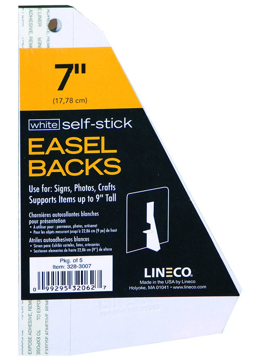 Lineco/University Products Self-Stick Easel-Backs, White, 5/Pkg., 7"