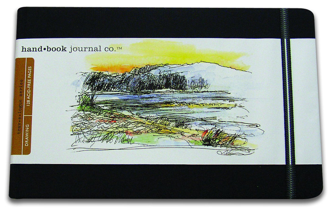 Global Art Handbook Travelogue Artist Journal, Pocket Landscape, 5.5" x 3.5", Ivory Black