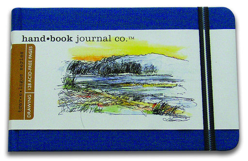 Global Art Handbook Travelogue Artist Journal, Pocket Landscape, 5.5" x 3.5", Ultramarine Blue