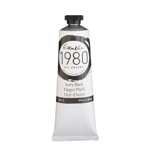 Gamblin 1980 Oil Color, 37ml, Ivory Black