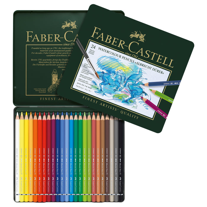 Faber-Castell Albrecht Durer Watercolor Pencil Tin Set, 24-Colors