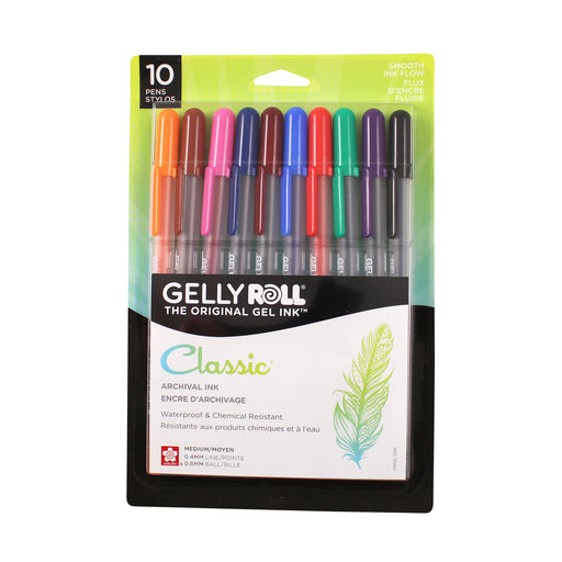 Sakura Gelly Roll Pen Set, 10-Colors, Medium