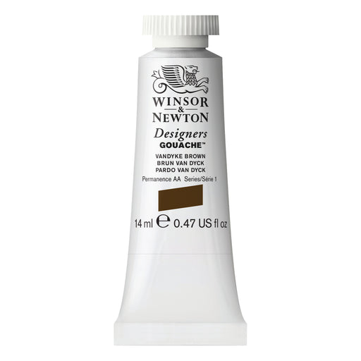 Winsor & Newton Designers Gouache Color, 14ml, Van Dyke Brown