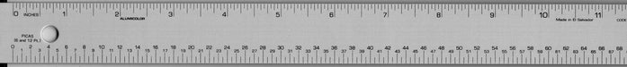 Alumicolor Pica/Point Ruler, 12"