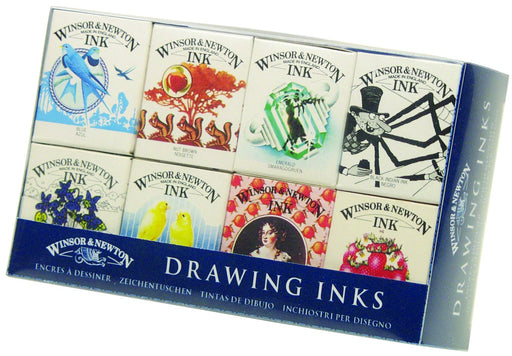 Winsor & Newton Drawing Ink Set, 8-Colors, Introductory