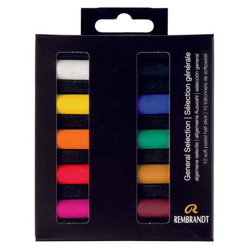 Rembrandt Soft Pastel Set, Half-Stick, 10-Colors, General Colors