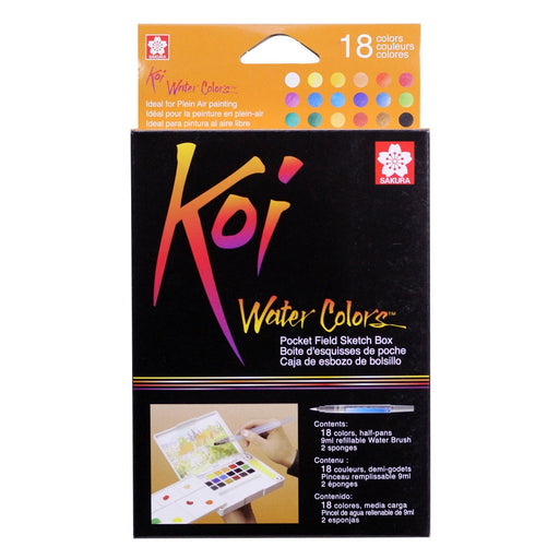 Sakura Koi Watercolor Pocket Field Sketch Box Set, 18-Colors