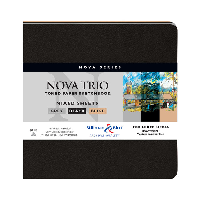 Stillman & Birn Nova Series Soft-Cover Mixed Sheets Sketchbook, Trio, 7.5" x 7.5"