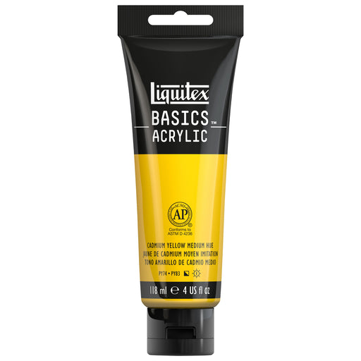 Liquitex BASICS Acrylic Color, 4 oz. Tube, Cadmium Yellow Medium