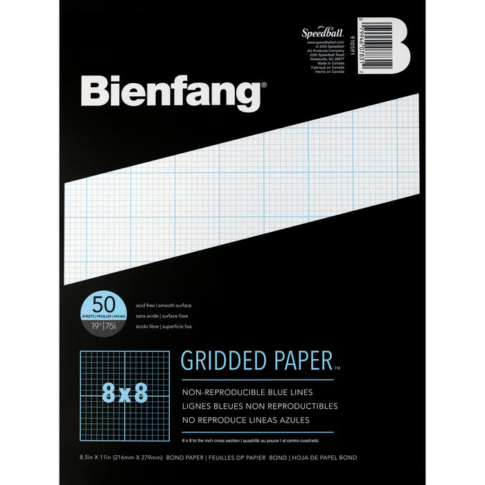 Bienfang Designer Grid Paper Pad, 8x8 Grid, 8.5" x 11"